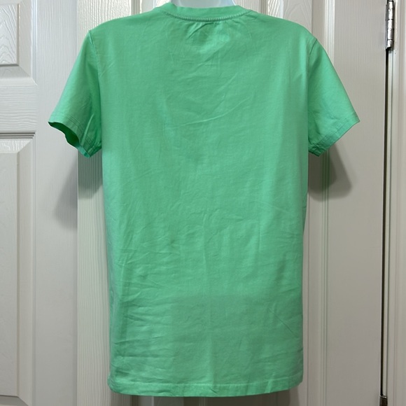 Dutch Bros short sleeve cotton T-shirt,size Small. Floral Peace Top color green - Picture 5 of 6